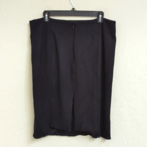 💎 WHBM Black Ponte Knit Seamed Pencil Skirt Size 12 - Flawed Gem - Picture 3 of 7